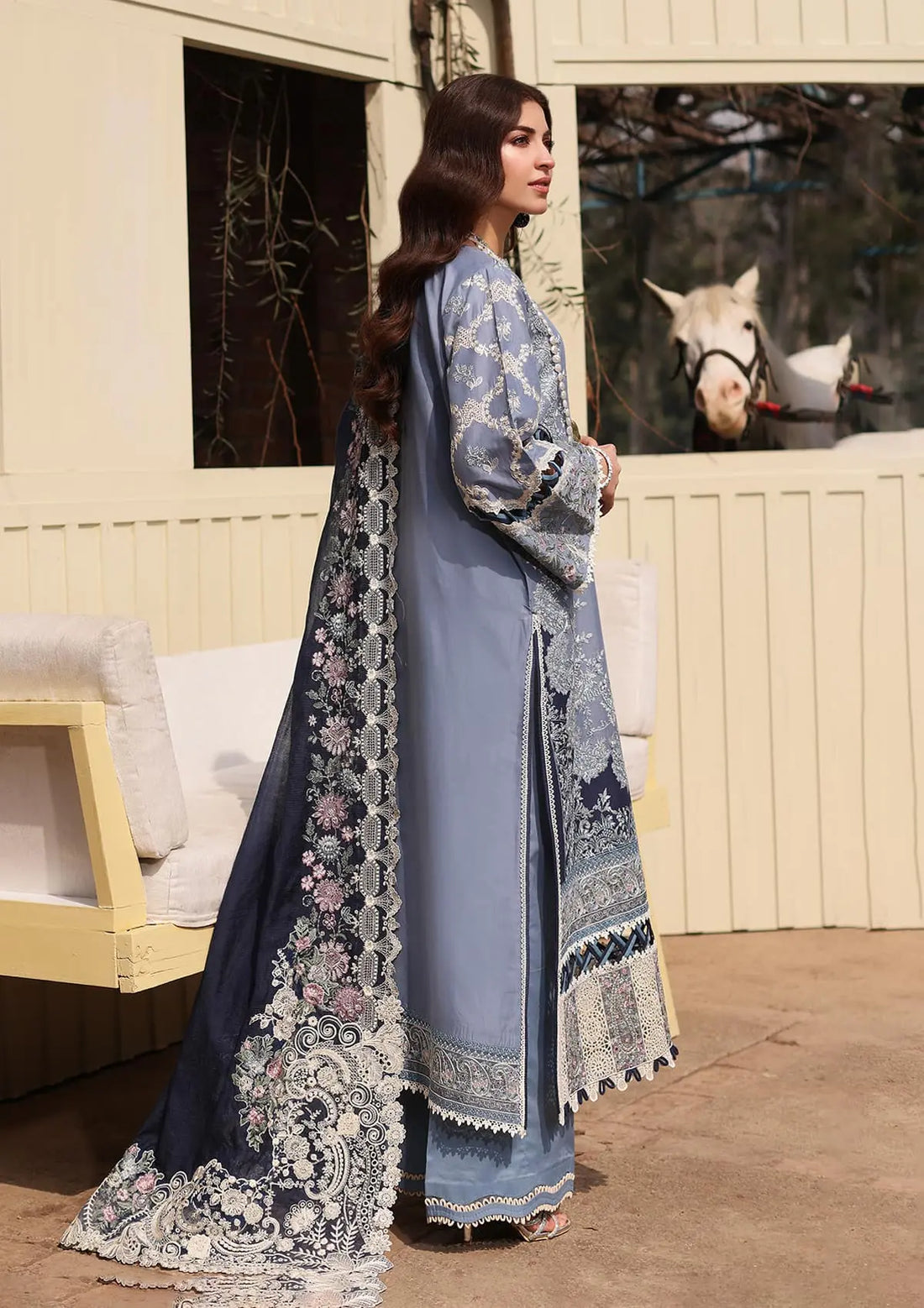 Kahf Premium | Festive Lawn 24 |KFL-04 KINZA - Ladies Clothes - Maria Faisal