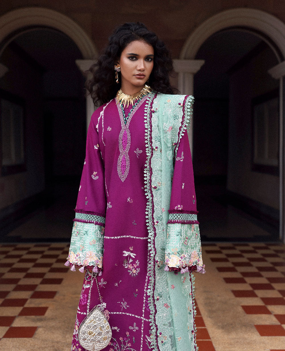 Republic Womenswear | Lilas Lawn 26 | Kaia - Luxury Dress - available at Maria Faisal in UK and USA.