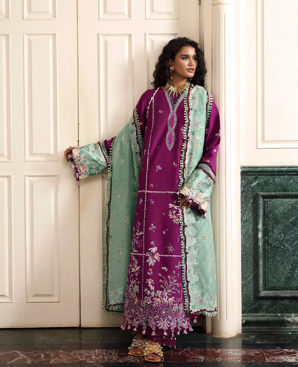Republic Womenswear | Lilas Lawn 26 | Kaia - Luxury Dress - available at Maria Faisal in UK and USA.