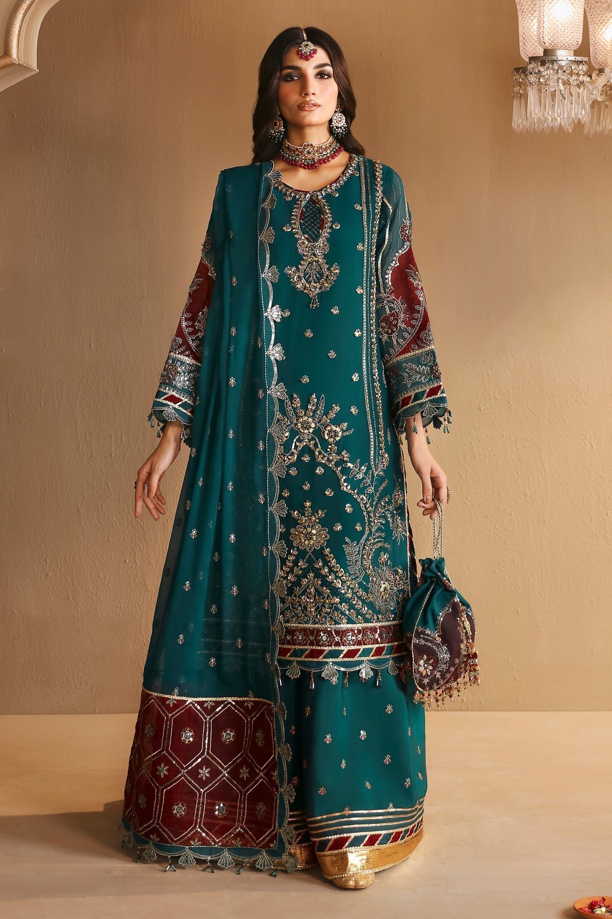 Alizeh | Reena Wedding Formals | AF-HM-4024-KHIVA - Designer Dress with Intricate embroidery and embellishments. Shop elegent wedding dress at Maria Faisal.