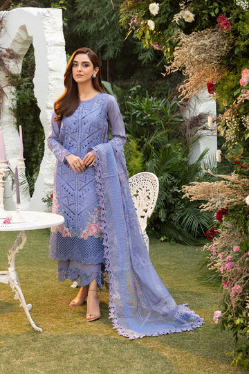 Sobia Nazir | Luxury Lawn 25 | 10B - Designer Dress with Intricate embroidery and embellishments. Shop elegent wedding dress at Maria Faisal.