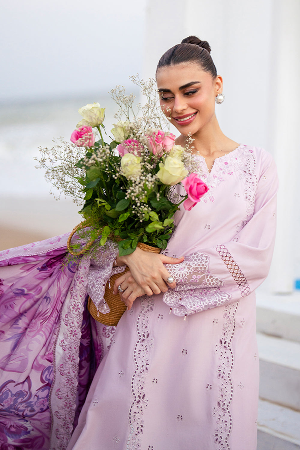Azure | Luxury Lawn 26 | Lilac Majesty - Luxury Dress - available at Maria Faisal in UK and USA.