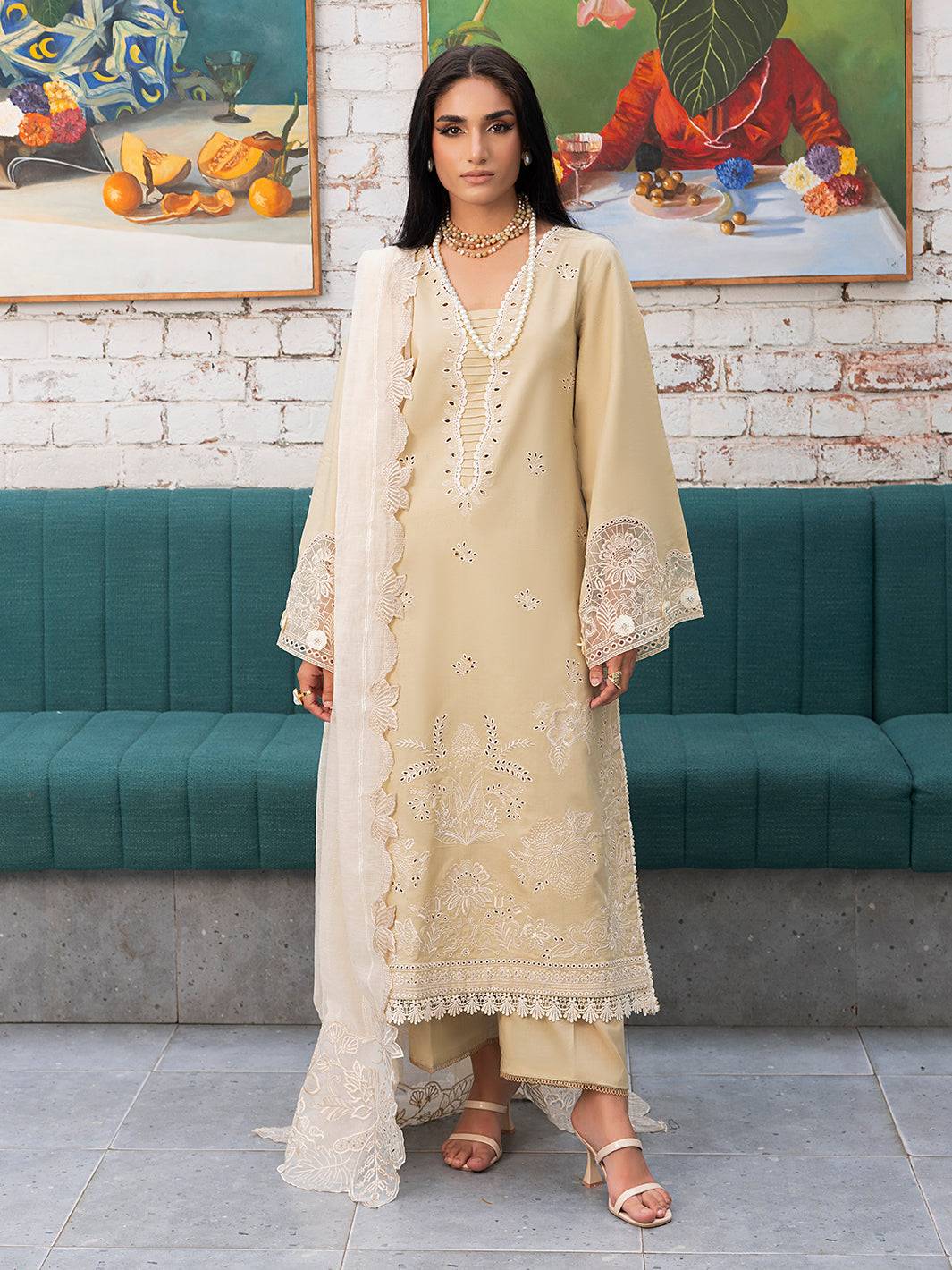 Izel | Meadow Muse Embroidered Lawn 25 | LIORA by Maria Faisal - Registered Vendor of : Izel - type : Ladies Clothes - 100% original wedding dresses