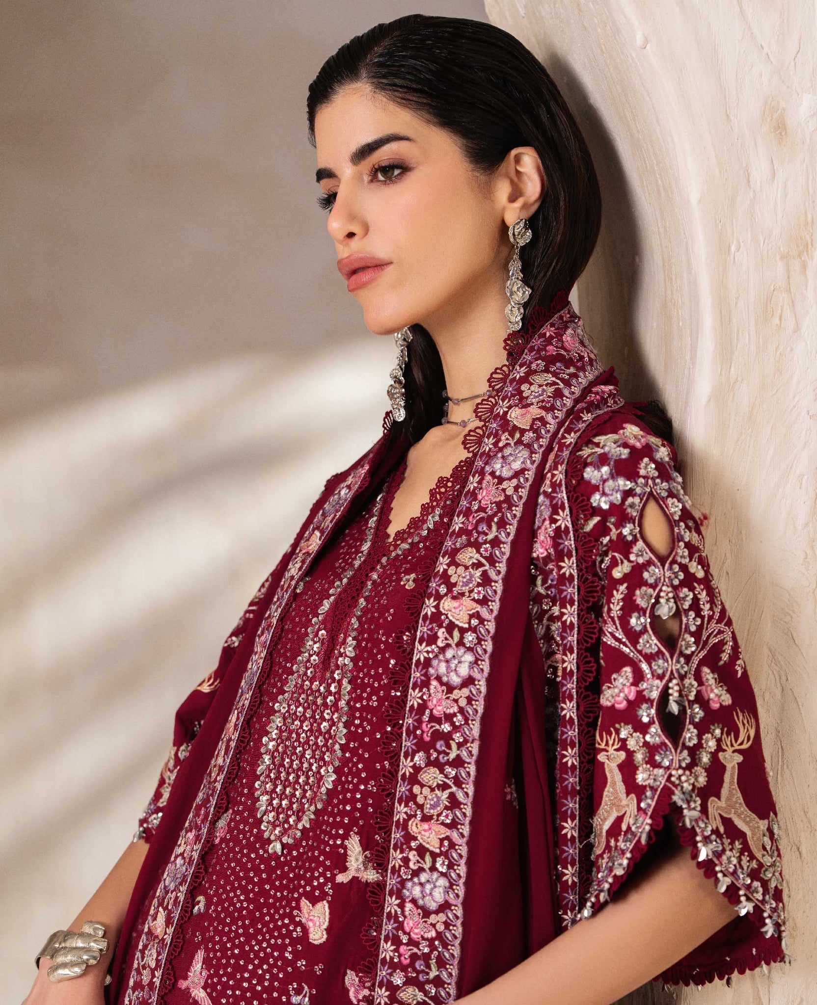 Republic Womenswear | Luxury Formal 26 | Crimson - Dress - available at Maria Faisal in UK and USA.