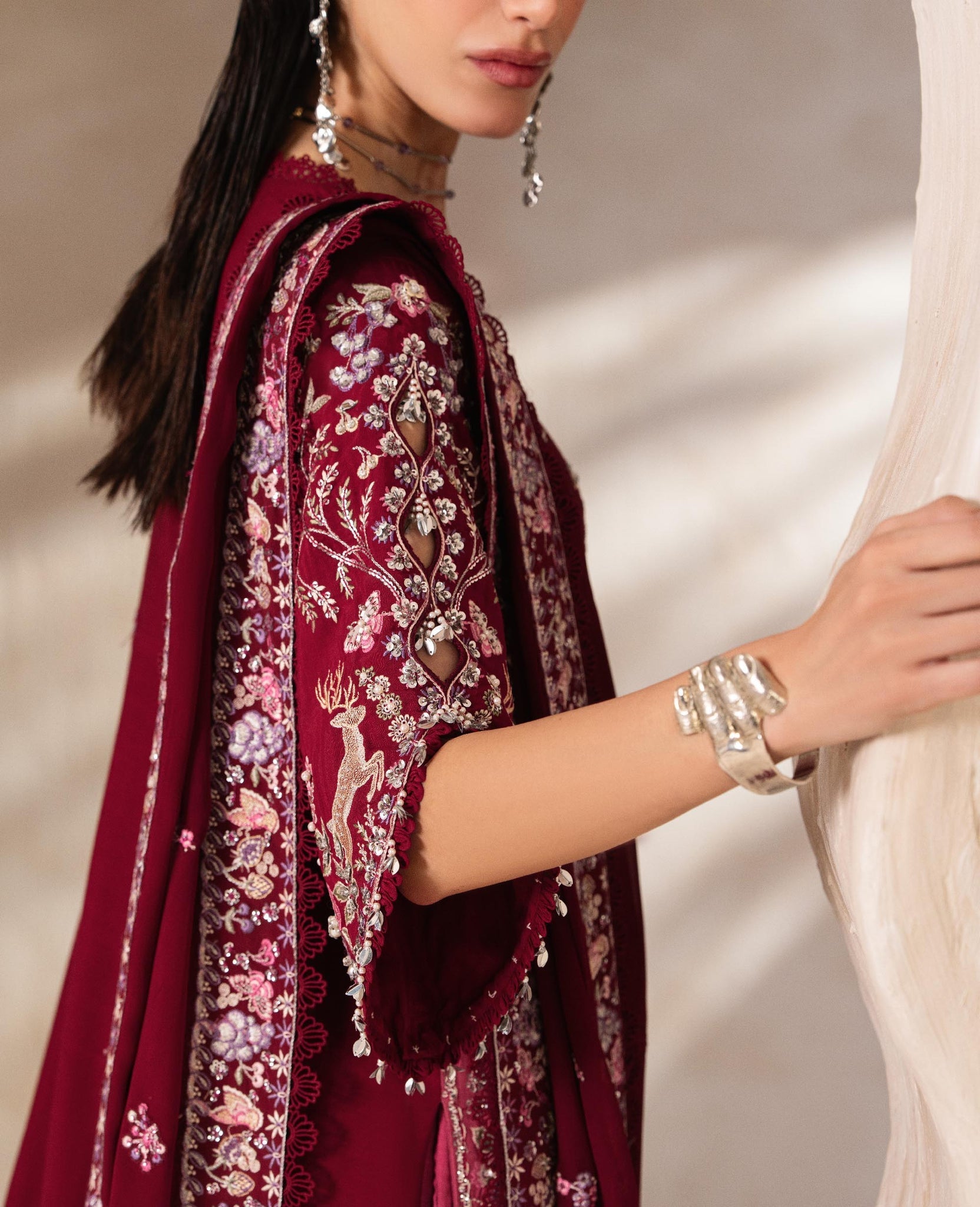 Republic Womenswear | Luxury Formal 26 | Crimson - Dress - available at Maria Faisal in UK and USA.