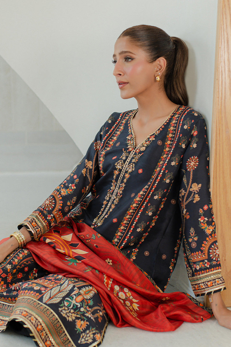 Mina Hasan | Signature Pret | Blooms like fireworks - Luxury Dress - available at Maria Faisal in UK and USA.