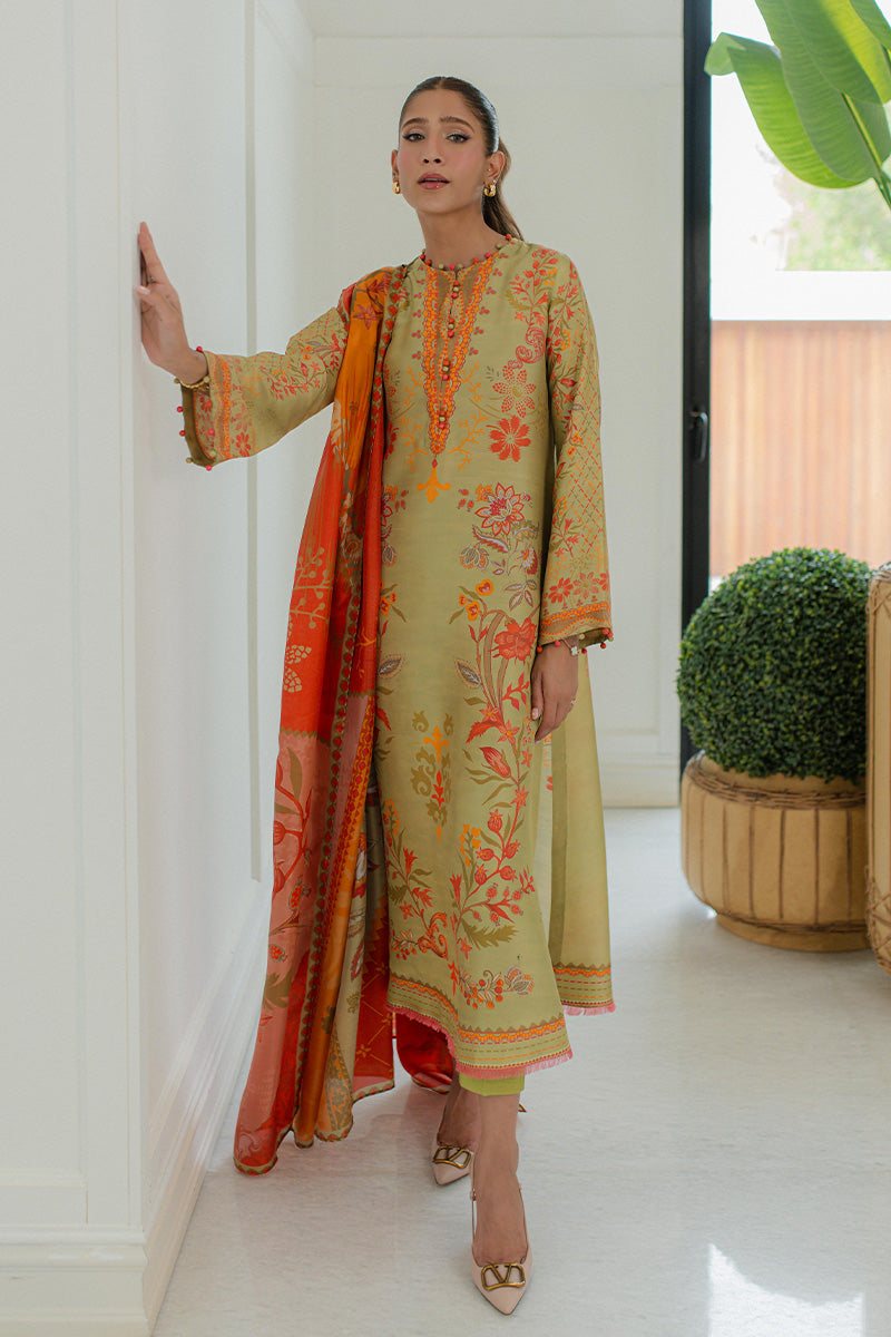 Mina Hasan | Signature Pret | Pistachio Dreams - Luxury Dress - available at Maria Faisal in UK and USA.