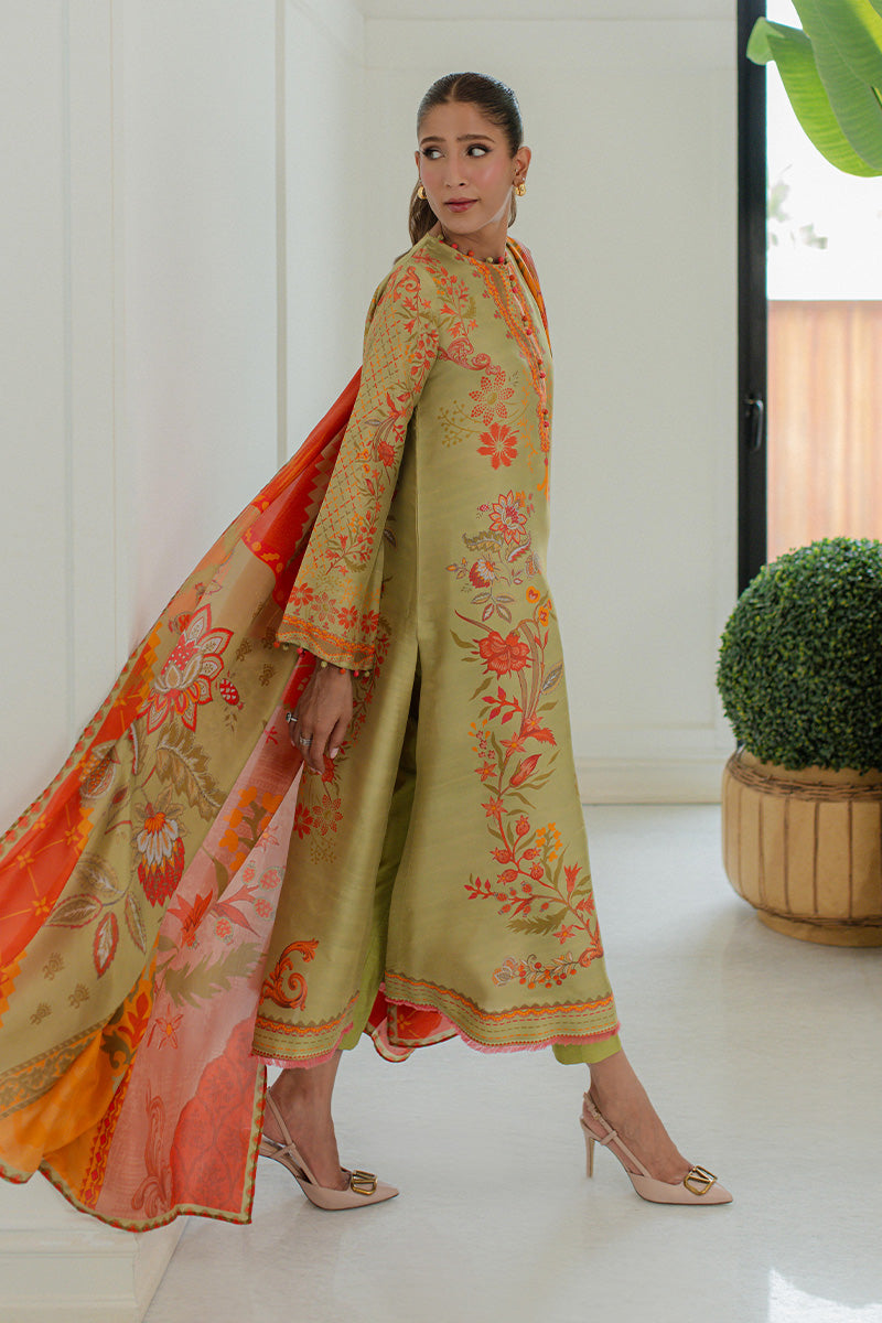 Mina Hasan | Signature Pret | Pistachio Dreams - Luxury Dress - available at Maria Faisal in UK and USA.