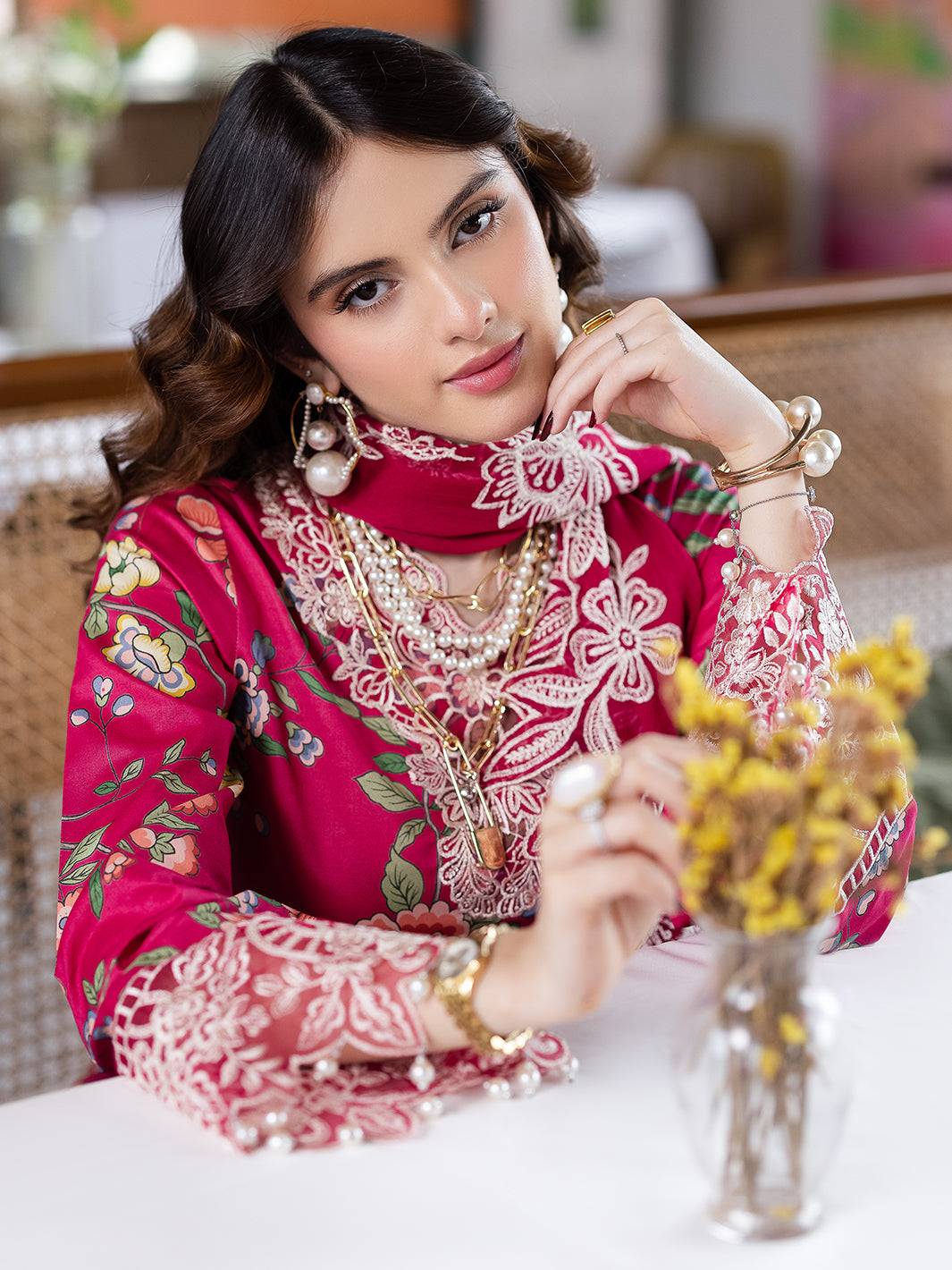 Mahnur | After Hours Luxury Lawn 25 | Laughter Lines by Maria Faisal - Registered Vendor of : Mahnur - type : Ladies Clothes - 100% original wedding dresses