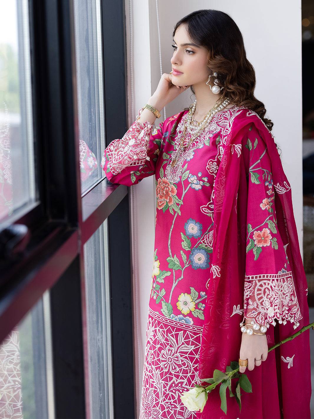 Mahnur | After Hours Luxury Lawn 25 | Laughter Lines by Maria Faisal - Registered Vendor of : Mahnur - type : Ladies Clothes - 100% original wedding dresses