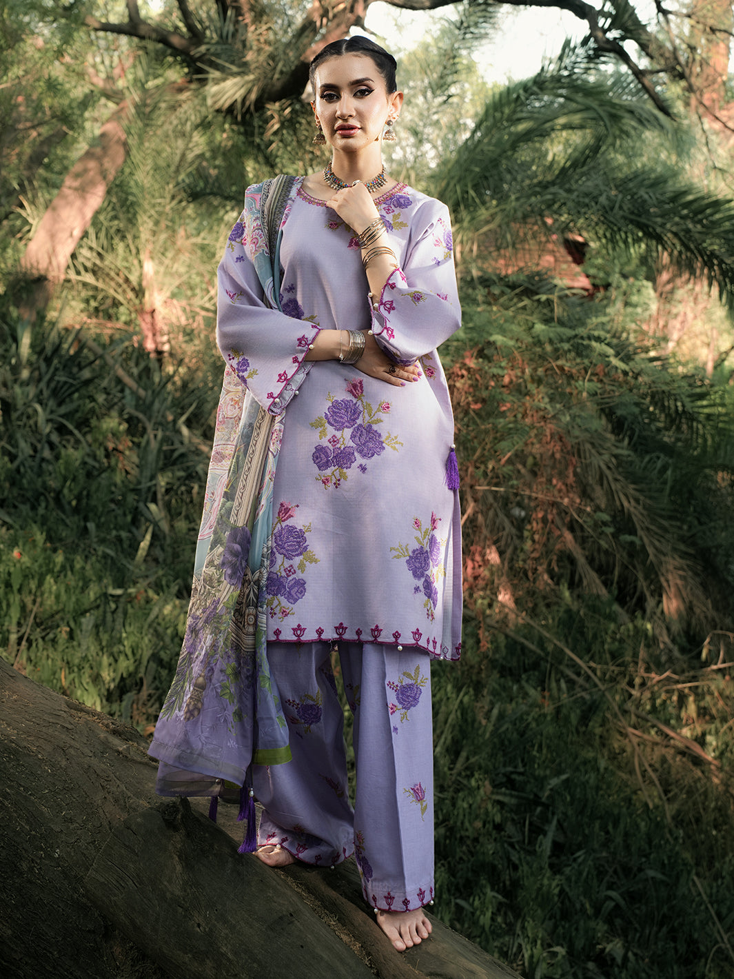 Hemstitch | The Garden Lawn | Lavender - Ladies Clothes - Maria Faisal
