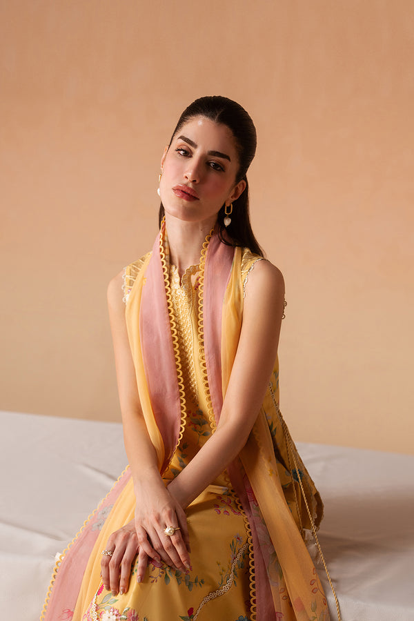 Afrozeh | The Haze 26 |Evania Yellow - Luxury Dress - available at Maria Faisal in UK and USA.