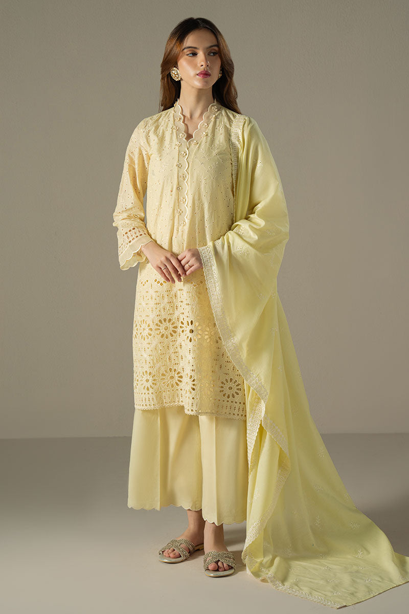 Cross Stitch | Chikankari Lawn 25 | LEMON ZEST - Ladies Clothes 