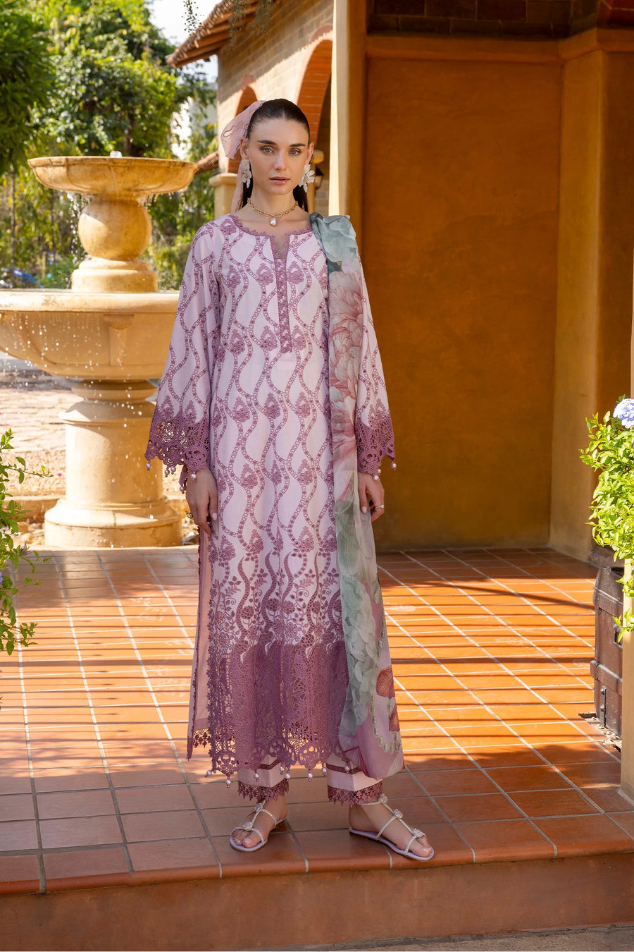 Adans Libas | Lasserkari Eid Petals | EID PETAL 1713 - Dress - available at Maria Faisal in UK and USA.