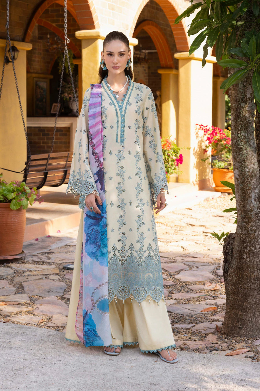 Adans Libas | Lasserkari Eid Petals | EID PETAL 1714 - Dress - available at Maria Faisal in UK and USA.