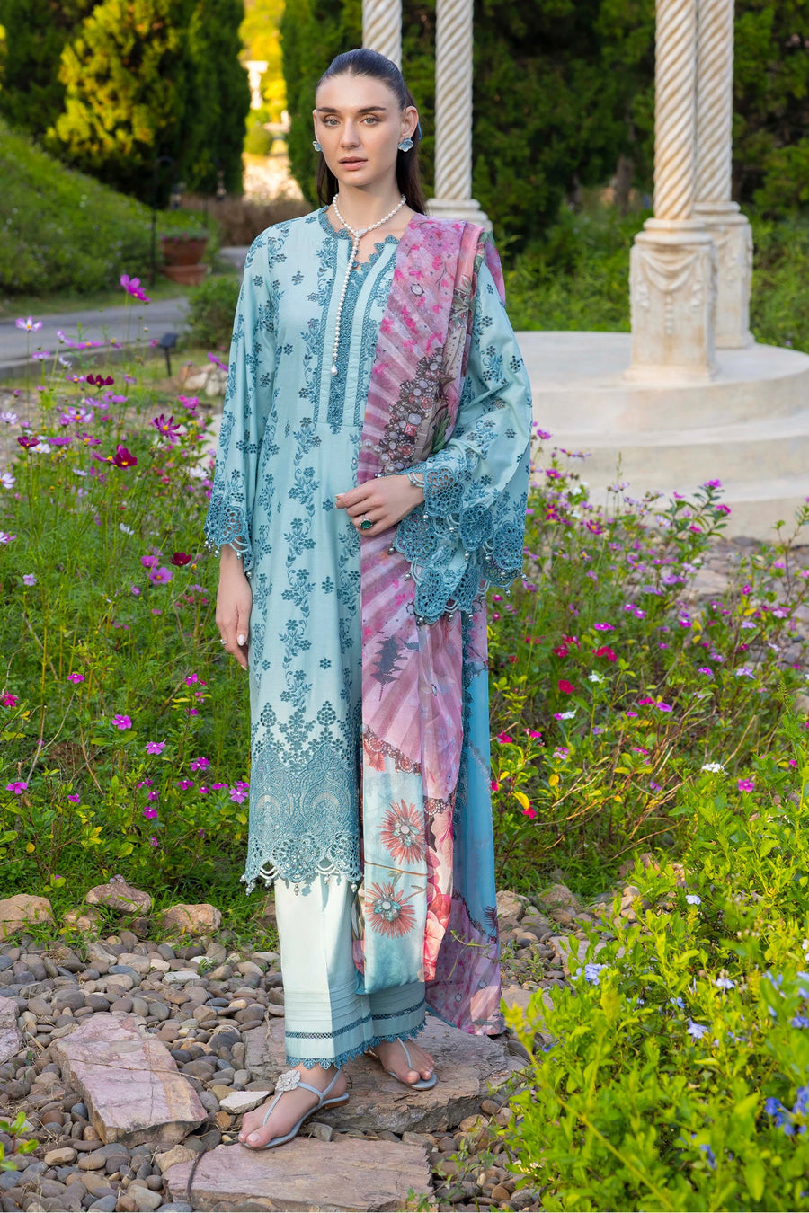 Adans Libas | Lasserkari Eid Petals | EID PETAL 1715 - Dress - available at Maria Faisal in UK and USA.