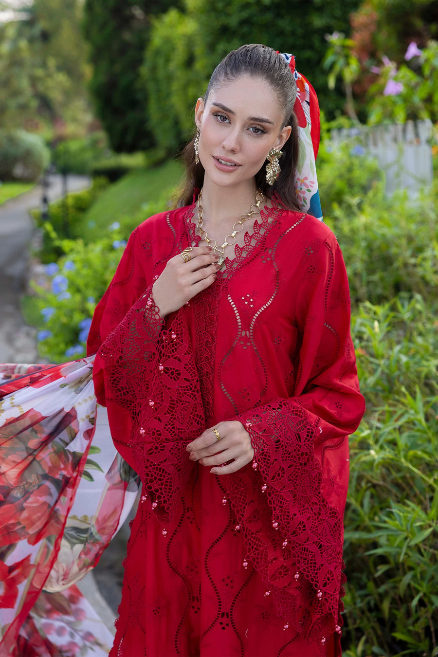 Adans Libas | Lasserkari Eid Petals | EID PETAL 1719 - Dress - available at Maria Faisal in UK and USA.