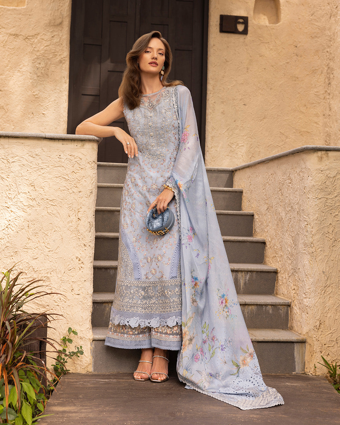Faiza Saqlain | Zinnia Luxury Lawn | Liana - Luxury Dress - available at Maria Faisal in UK and USA.