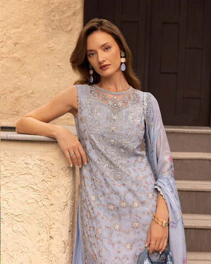 Faiza Saqlain | Zinnia Luxury Lawn | Liana - Luxury Dress - available at Maria Faisal in UK and USA.