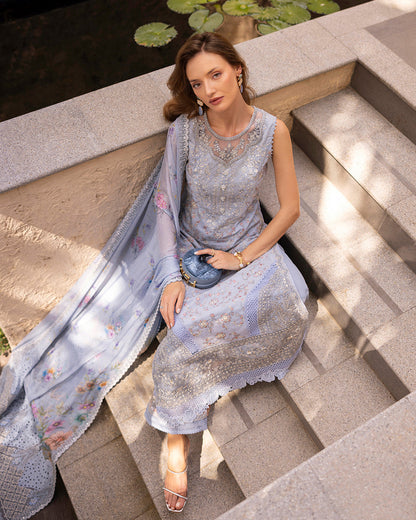 Faiza Saqlain | Zinnia Luxury Lawn | Liana - Luxury Dress - available at Maria Faisal in UK and USA.