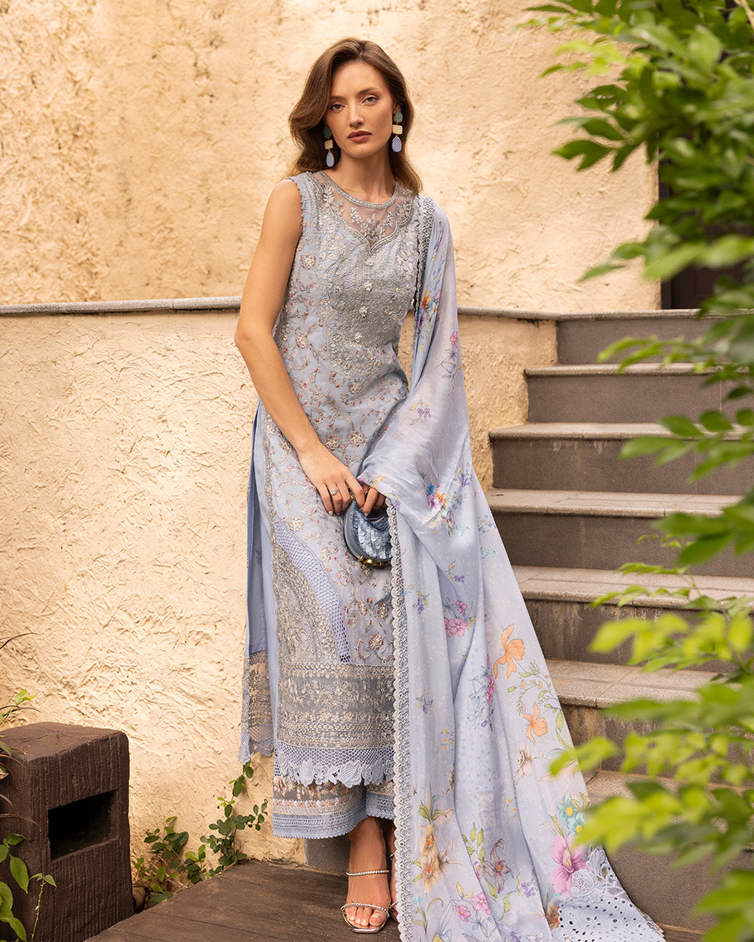 Faiza Saqlain | Zinnia Luxury Lawn | Liana - Luxury Dress - available at Maria Faisal in UK and USA.