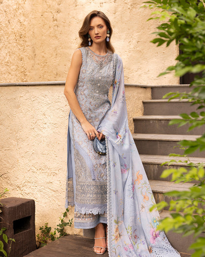 Faiza Saqlain | Zinnia Luxury Lawn | Liana - Luxury Dress - available at Maria Faisal in UK and USA.