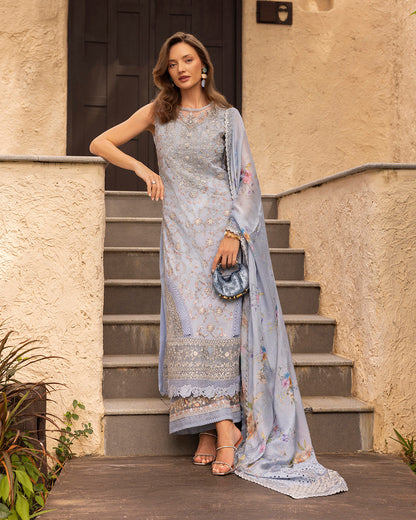Faiza Saqlain | Zinnia Luxury Lawn | Liana - Luxury Dress - available at Maria Faisal in UK and USA.