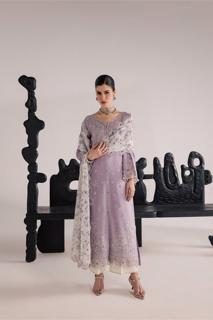 Batik | Festive Eid 26 | Lilac Elif - Luxury Dress - available at Maria Faisal in UK and USA.