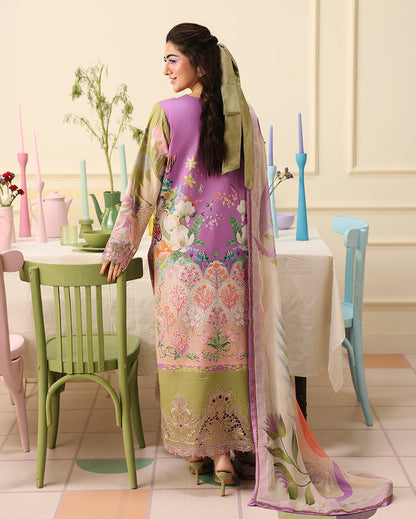 Mushq | Soleil Prints | Lilac Whim - Luxury Dress - available at Maria Faisal in UK and USA.