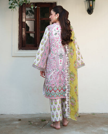 Roheenaz | Whispered Florals | Lily Drift - Casual Dress - available at Maria Faisal in UK and USA.