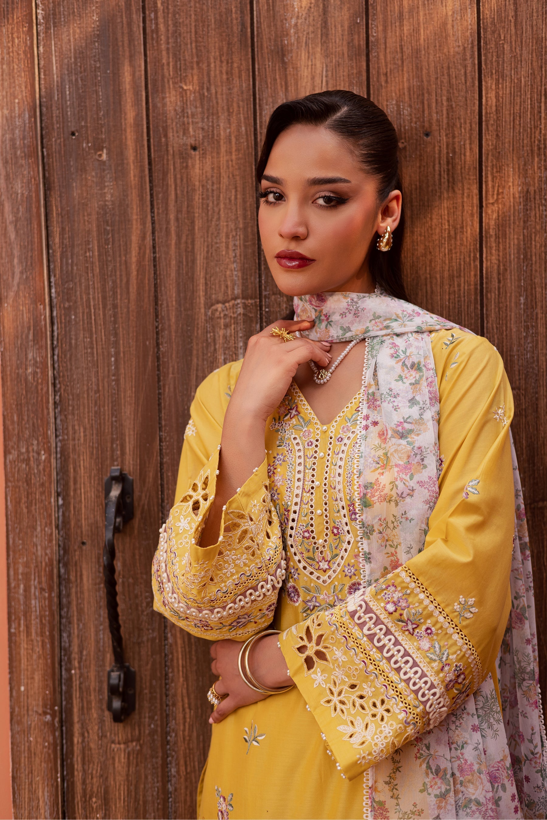 Batik | Festive Eid 26 | Lime Darla - Luxury Dress - available at Maria Faisal in UK and USA.