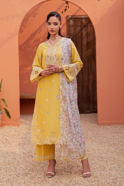 Batik | Festive Eid 26 | Lime Darla - Luxury Dress - available at Maria Faisal in UK and USA.