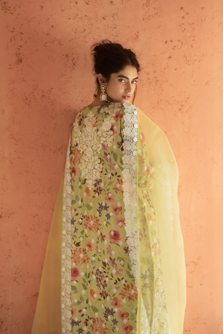 Zainab Chottani | Summer Edition 26 | Lime Frost - Formal Dress - available at Maria Faisal in UK and USA.