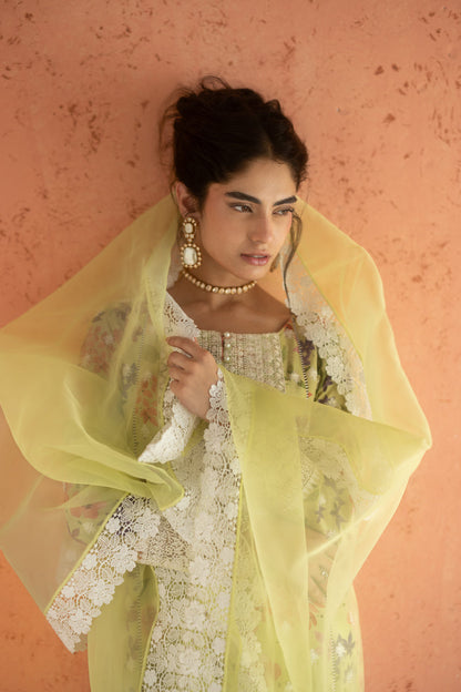 Zainab Chottani | Summer Edition 26 | Lime Frost - Formal Dress - available at Maria Faisal in UK and USA.