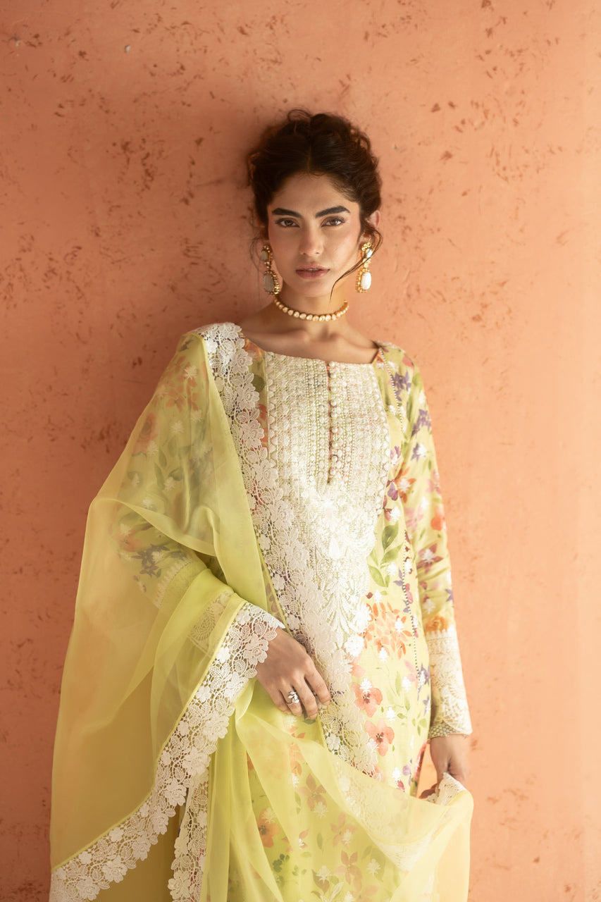 Zainab Chottani | Summer Edition 26 | Lime Frost - Formal Dress - available at Maria Faisal in UK and USA.