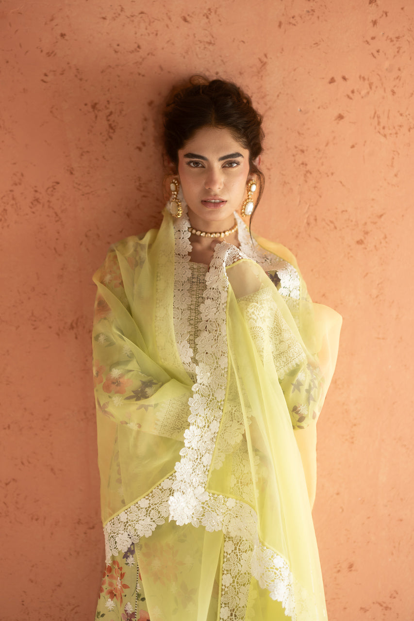 Zainab Chottani | Summer Edition 26 | Lime Frost - Formal Dress - available at Maria Faisal in UK and USA.