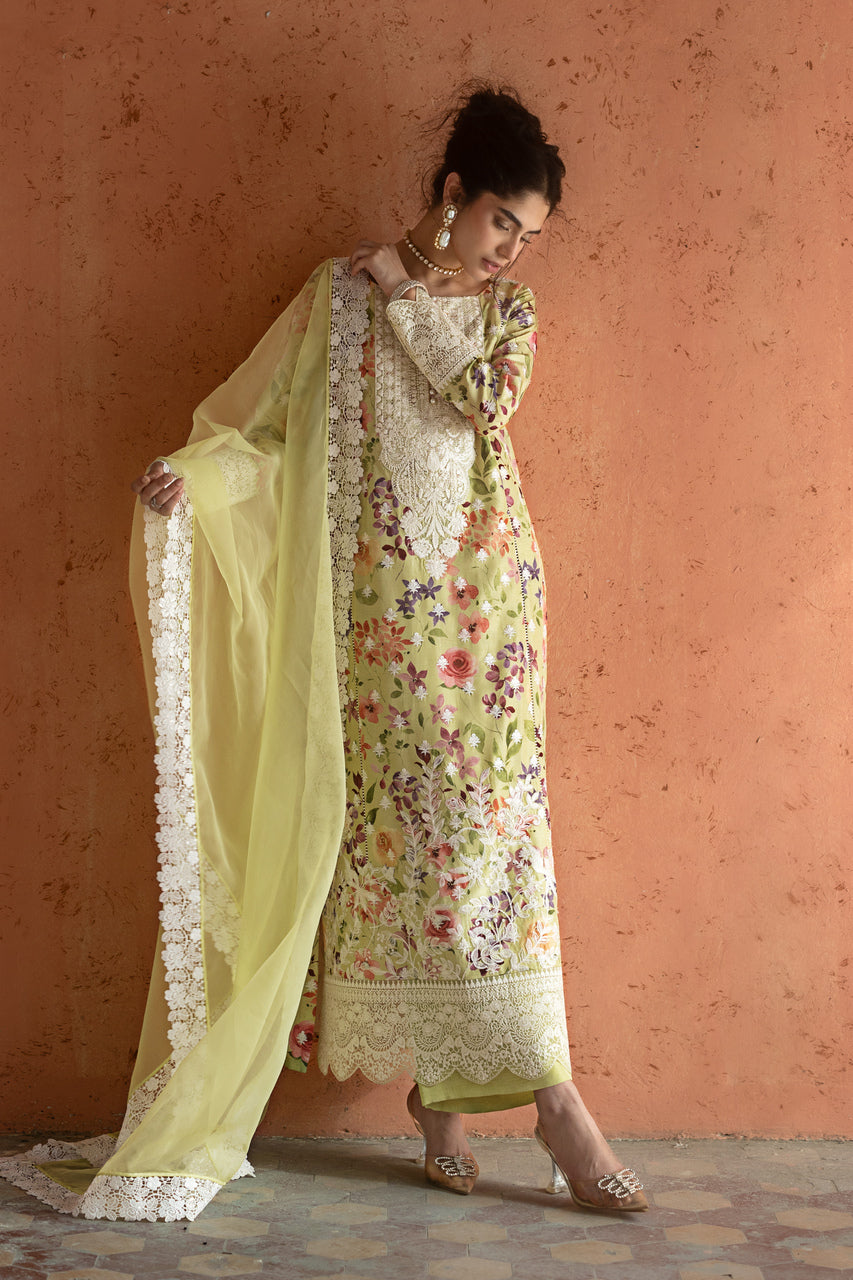 Zainab Chottani | Summer Edition 26 | Lime Frost - Formal Dress - available at Maria Faisal in UK and USA.