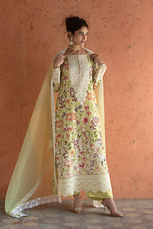 Zainab Chottani | Summer Edition 26 | Lime Frost - Formal Dress - available at Maria Faisal in UK and USA.