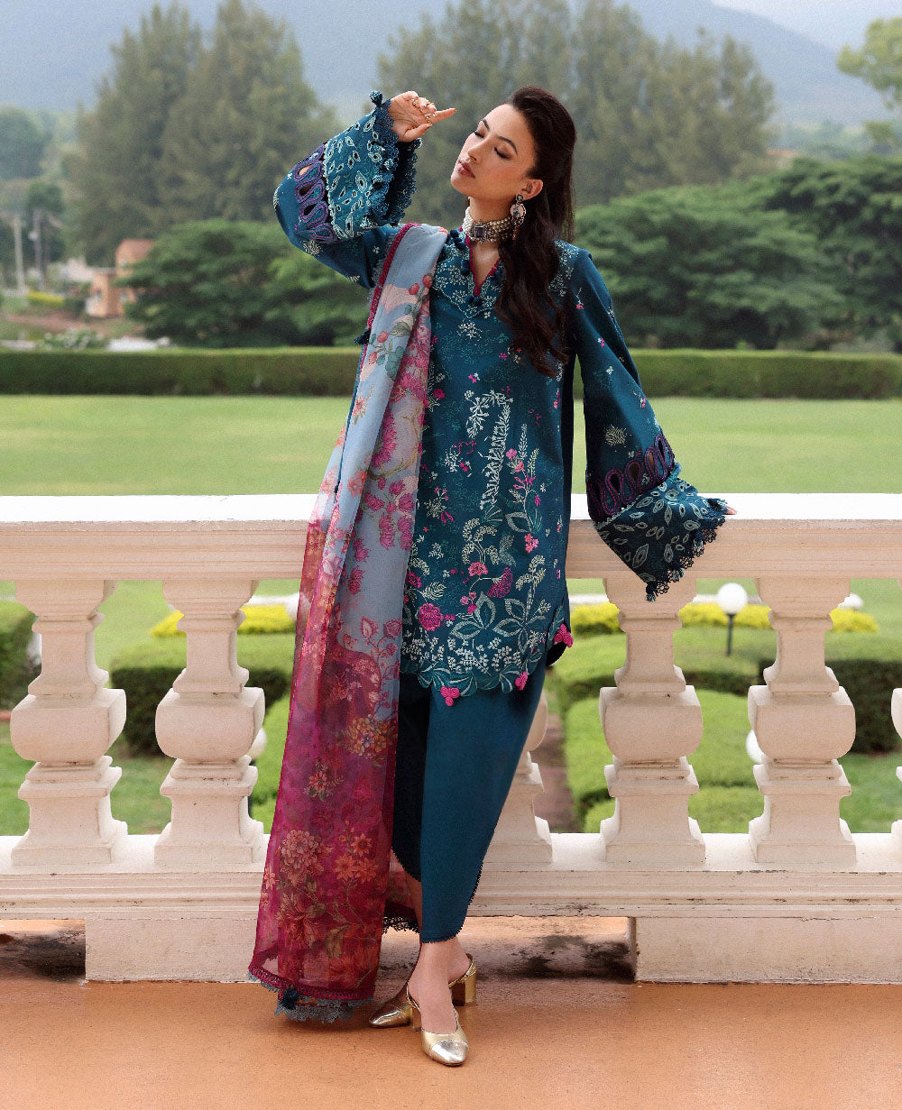 Republic Womenswear | Lilas Lawn 26 | Liore - Luxury Dress - available at Maria Faisal in UK and USA.