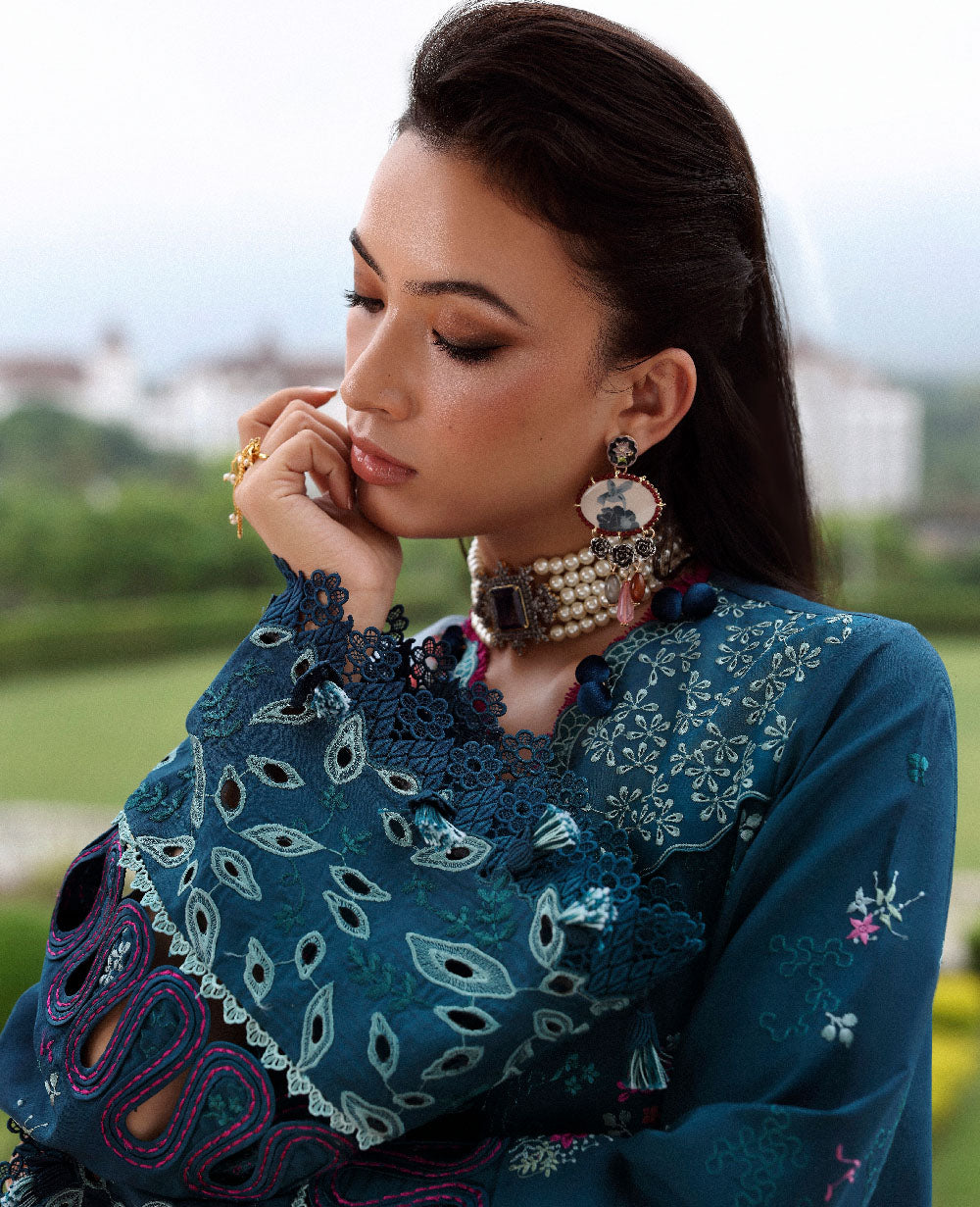 Republic Womenswear | Lilas Lawn 26 | Liore - Luxury Dress - available at Maria Faisal in UK and USA.