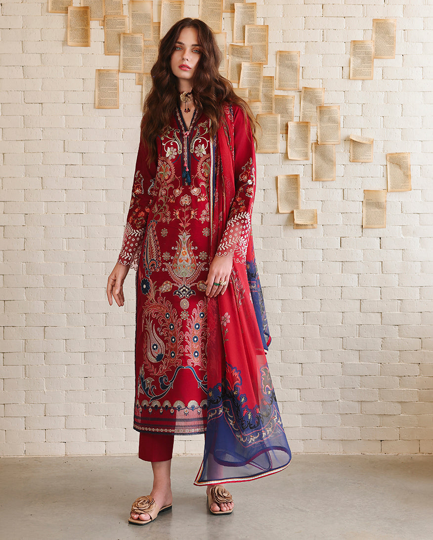 Mushq | The Secret Garden Lawn | Luma Bloom - Luxury Dress - available at Maria Faisal in UK and USA.