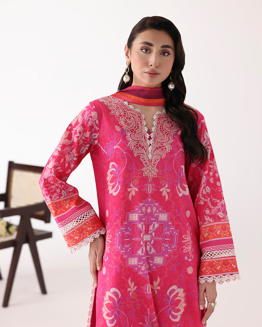 Roheenaz | Rosette Lawn | Lumina - Casual Dress - available at Maria Faisal in UK and USA.