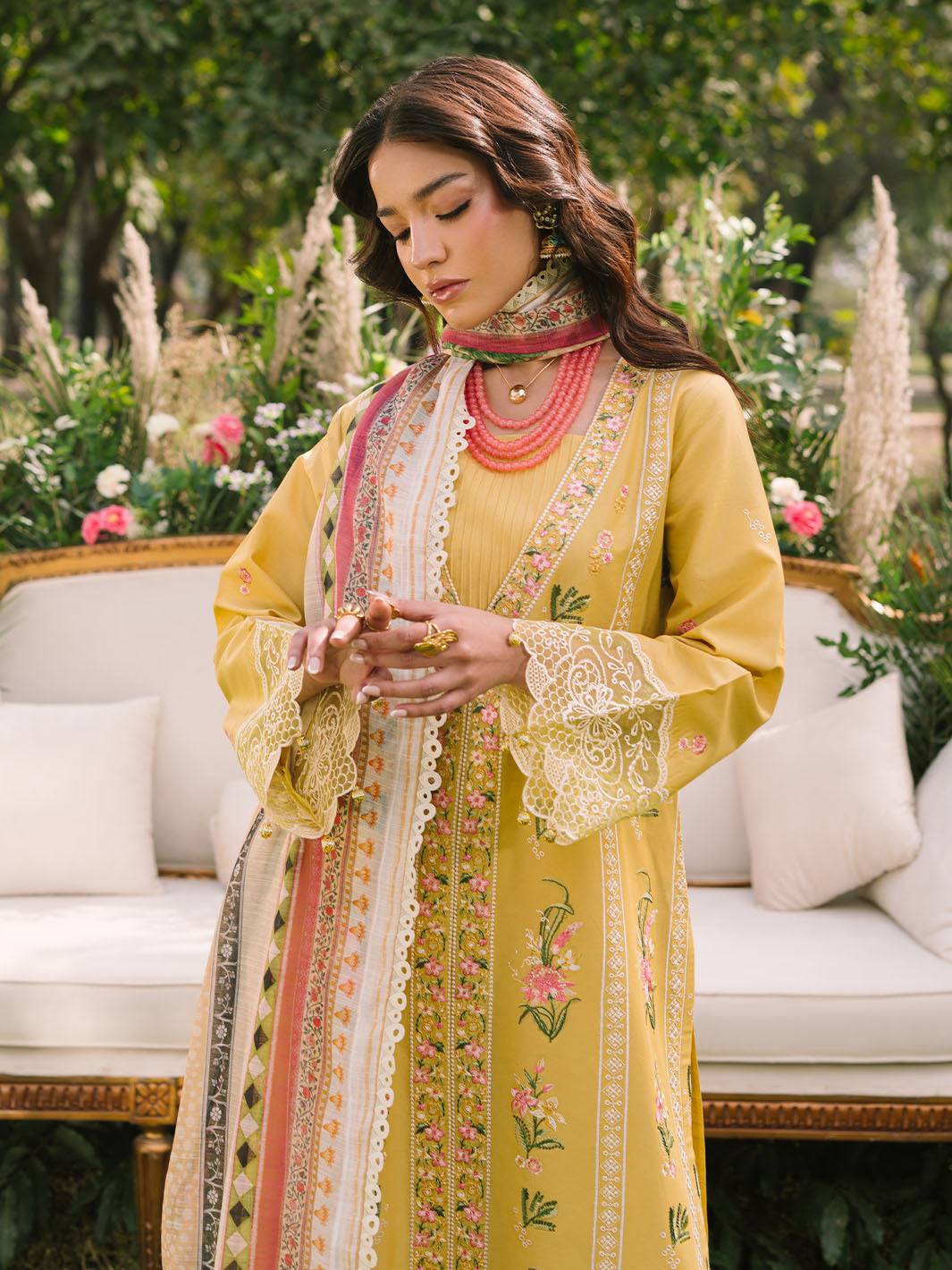 Mahnur | Dahlia Luxury Lawn 25 | Lya by Maria Faisal - Registered Vendor of : Mahnur - type : Ladies Clothes - 100% original wedding dresses