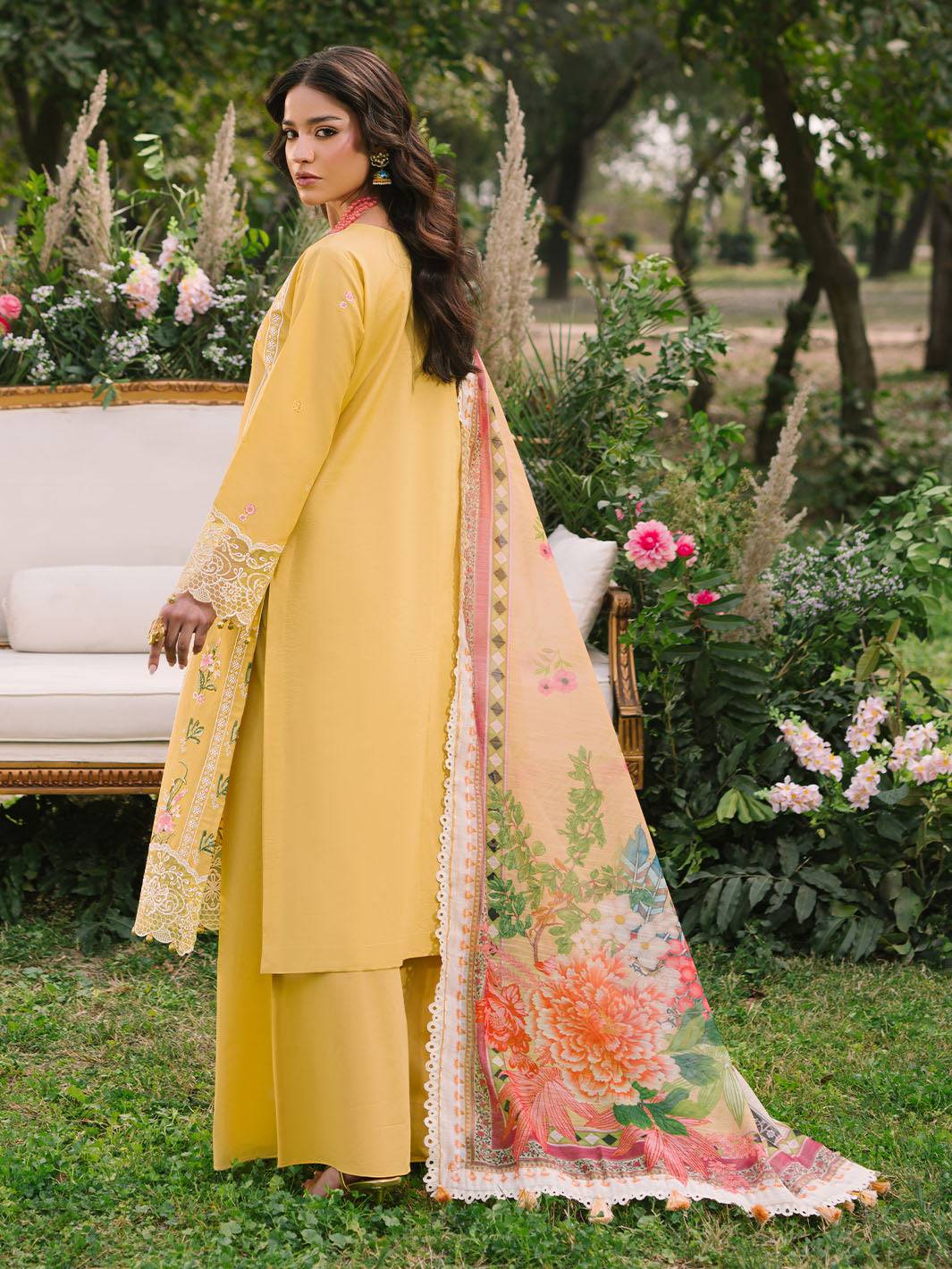 Mahnur | Dahlia Luxury Lawn 25 | Lya by Maria Faisal - Registered Vendor of : Mahnur - type : Ladies Clothes - 100% original wedding dresses