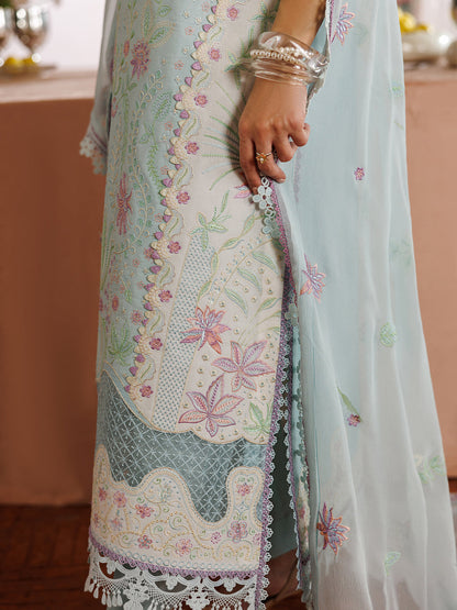 Mahnur | Morbagh Luxury Lawn 26 | M-01 - Luxury Dress - available at Maria Faisal in UK and USA.