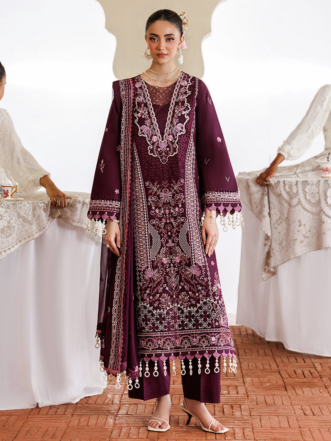 Mahnur | Morbagh Luxury Lawn 26 | M-02 - Luxury Dress - available at Maria Faisal in UK and USA.