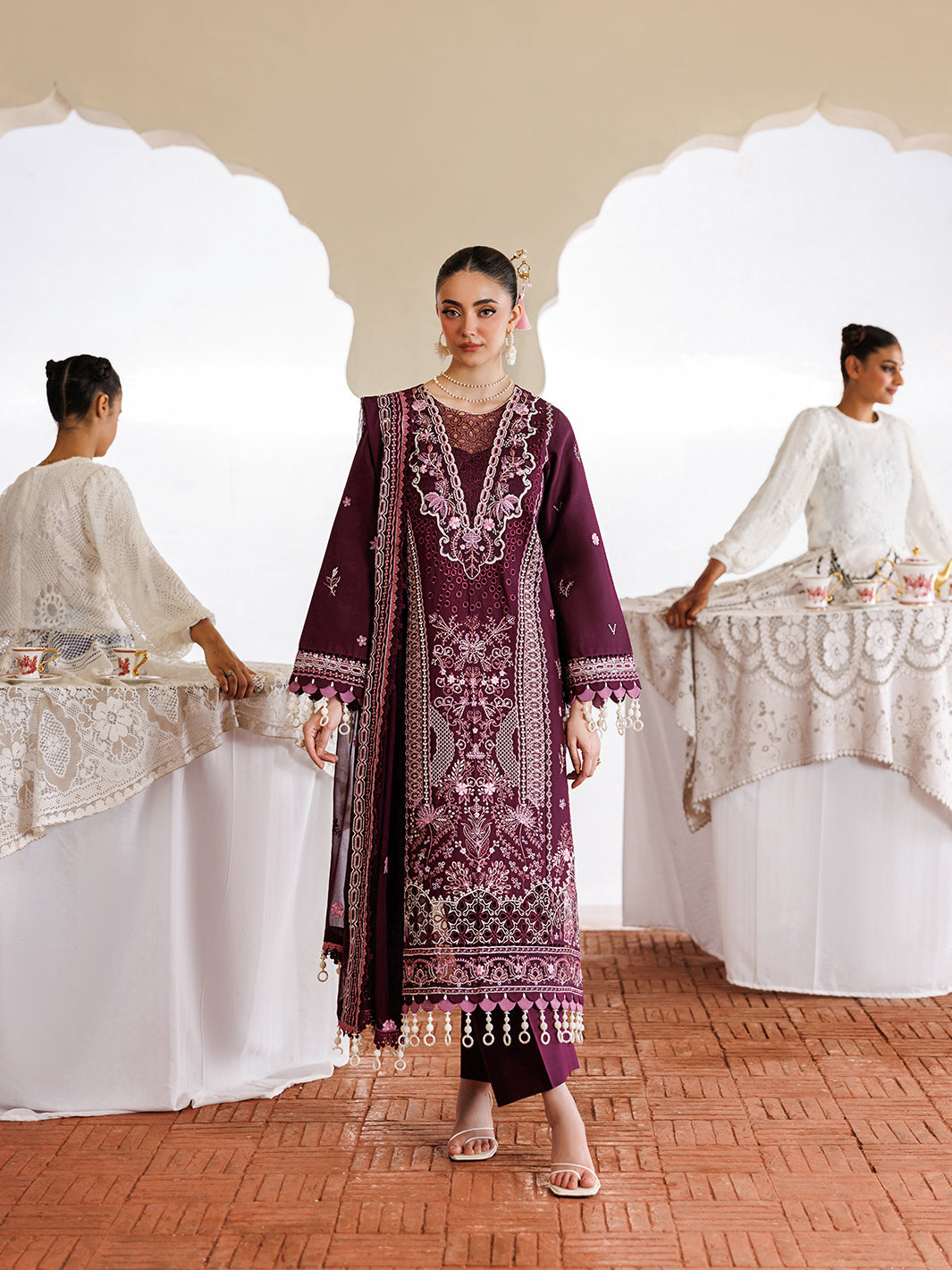 Mahnur | Morbagh Luxury Lawn 26 | M-02 - Luxury Dress - available at Maria Faisal in UK and USA.