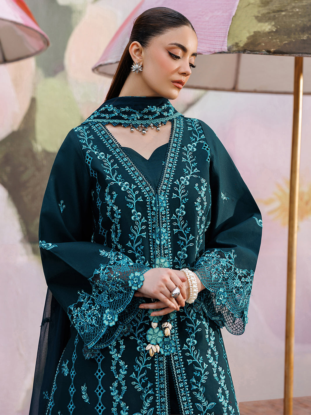 Mahnur | Morbagh Luxury Lawn 26 | M-04 - Luxury Dress - available at Maria Faisal in UK and USA.