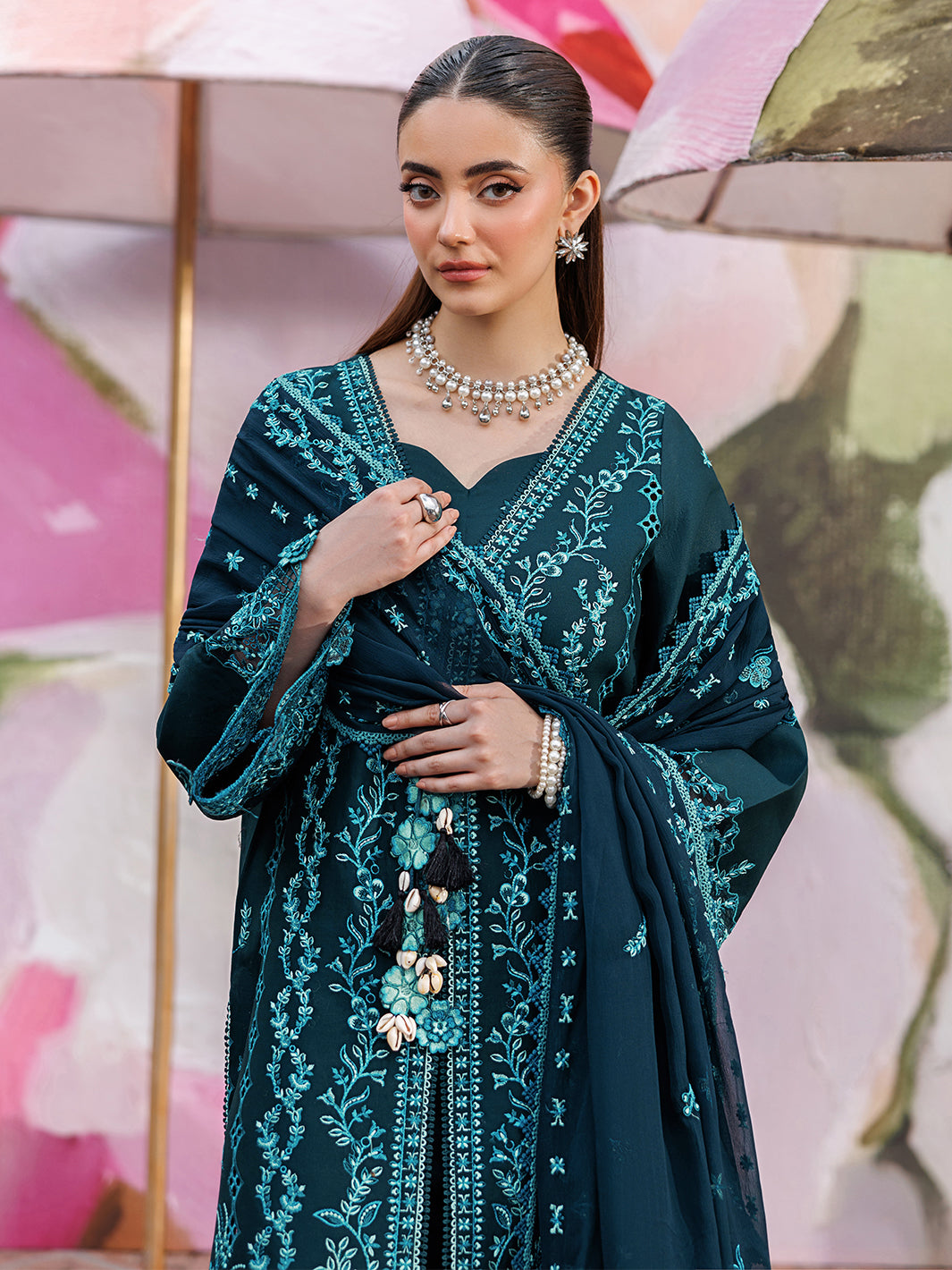 Mahnur | Morbagh Luxury Lawn 26 | M-04 - Luxury Dress - available at Maria Faisal in UK and USA.