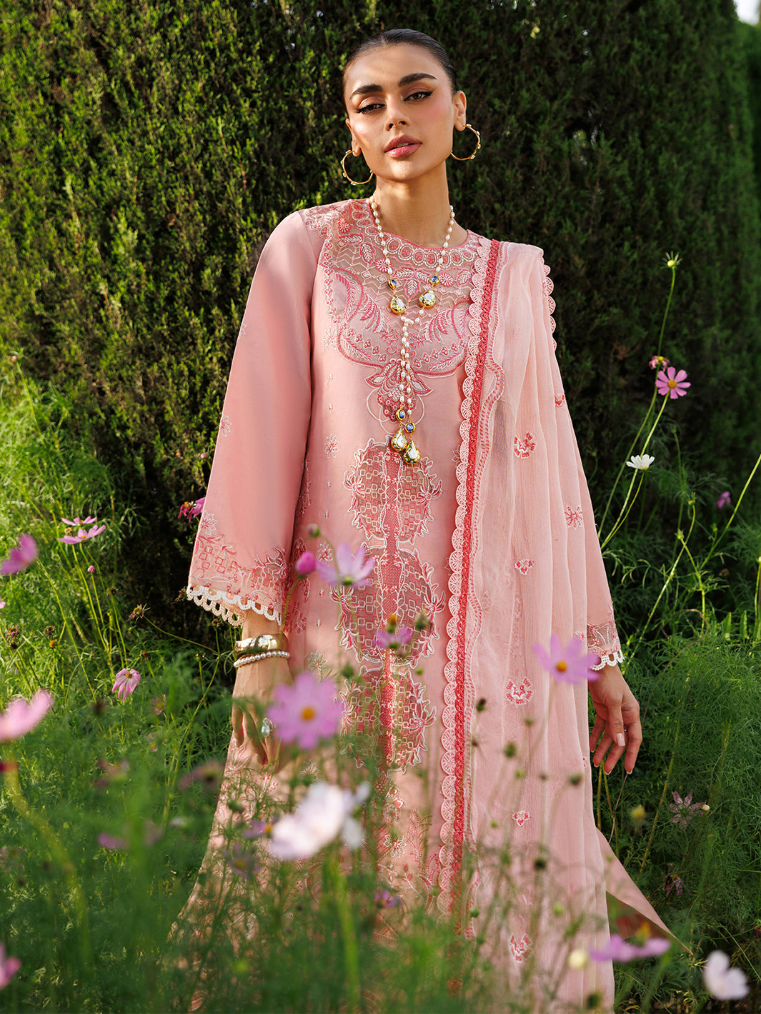 Mahnur | Morbagh Luxury Lawn 26 | M-05 - Luxury Dress - available at Maria Faisal in UK and USA.